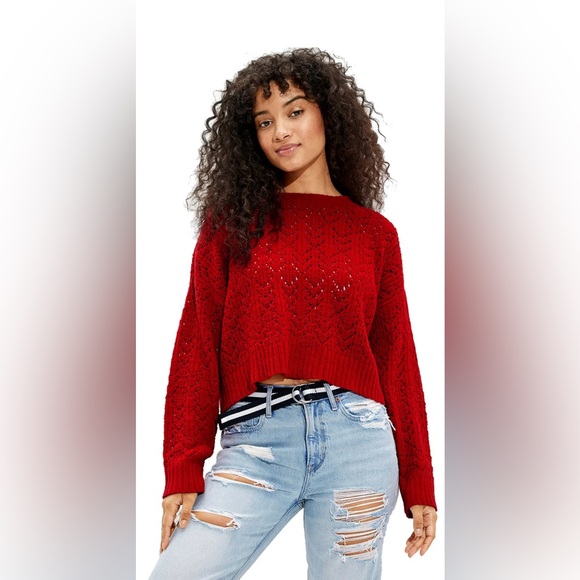 American Eagle | Womens Red Cropped Sweater | Size: S - Picture 1 of 4